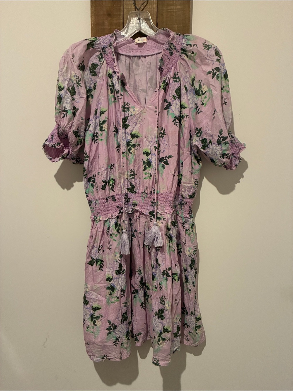 Roller Rabbit Lavender Floral Tie-Waist Dress